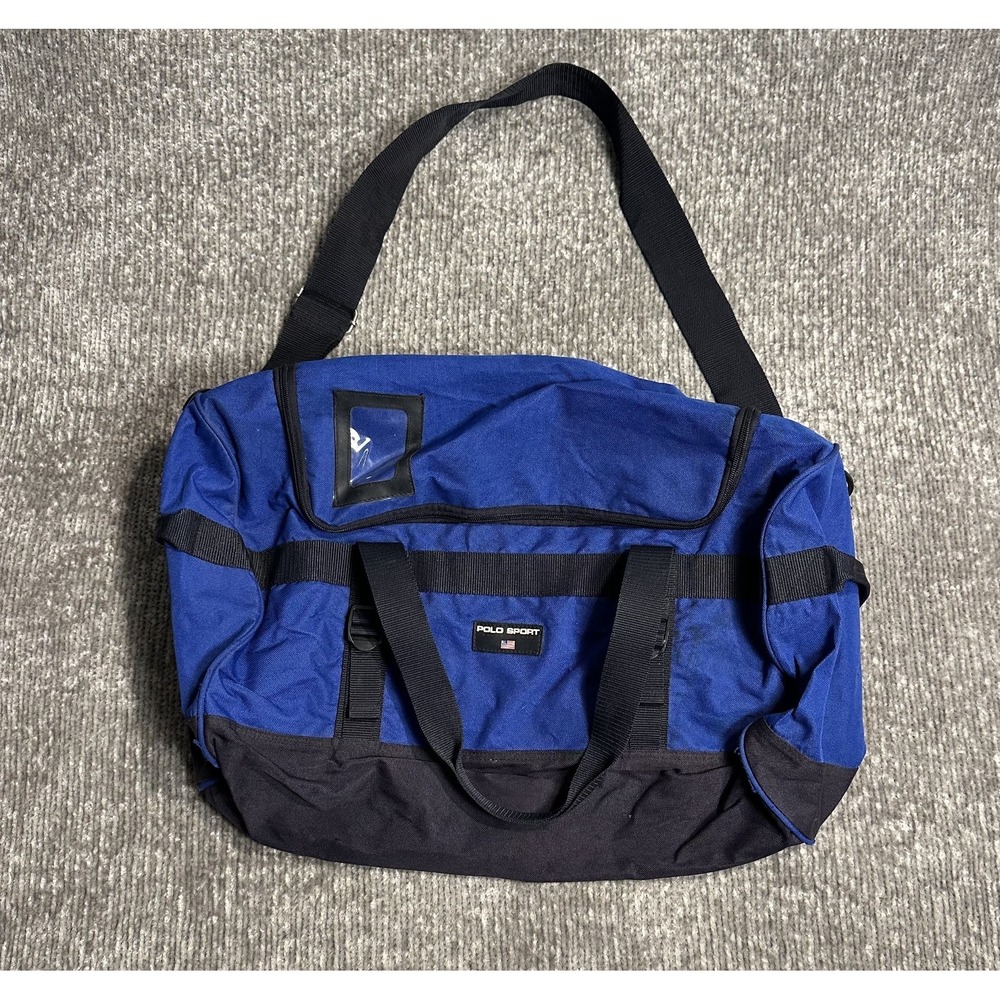 Polo Sport Ralph Lauren Duffle Bag Vintage Travel Gym Carry On Blue VTG
